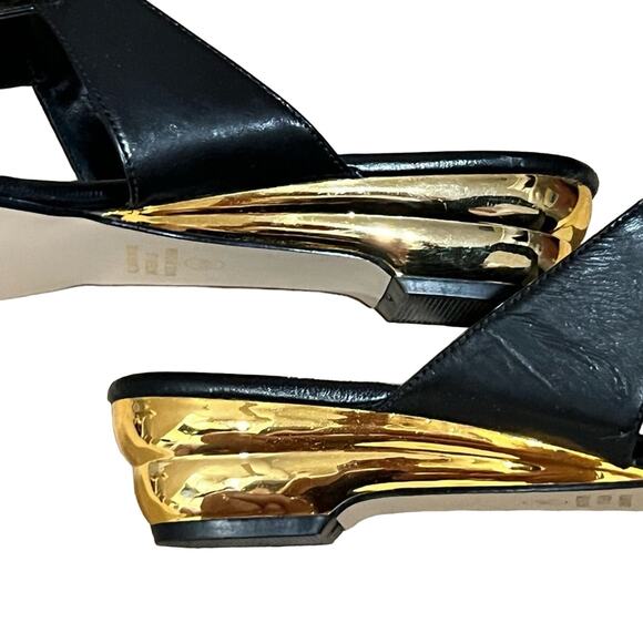 Annie's Elephant Sandals Black & Gold size 9.5 Wide - Picture 11 of 13